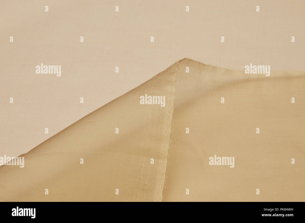 Silk fabric, beige organza. Stock Photo