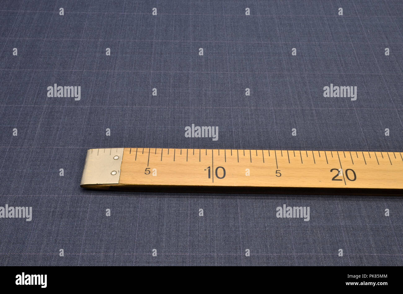Woolen fabric, costume, blue-brown cage Stock Photo
