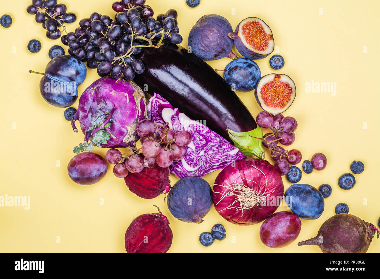 Selection of purple foods Stock Photo - Alamy