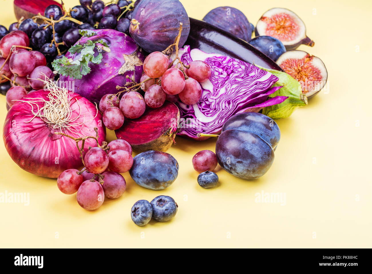 Selection of purple foods Stock Photo Alamy