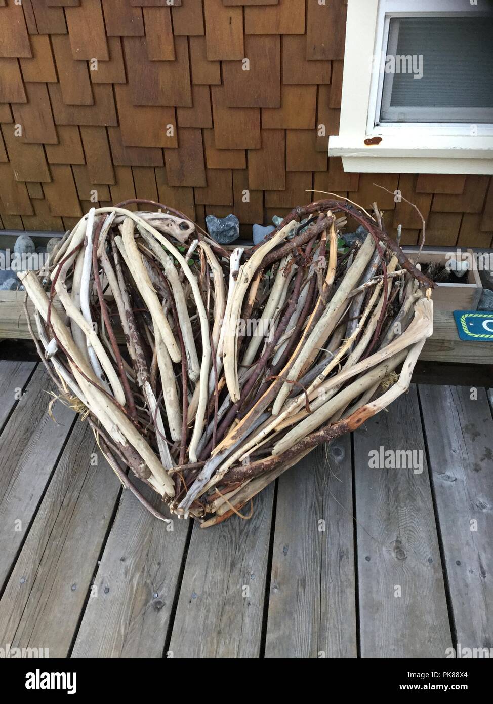 Wooden heart Stock Photo