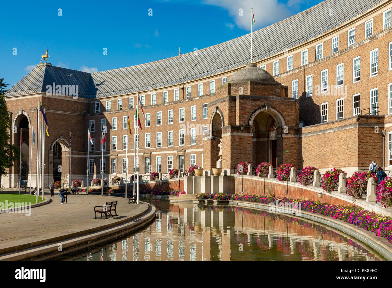 Bristol England September 07, 2018 City Hall, one of Bristol's best known buildings, situated on College Green Stock Photo