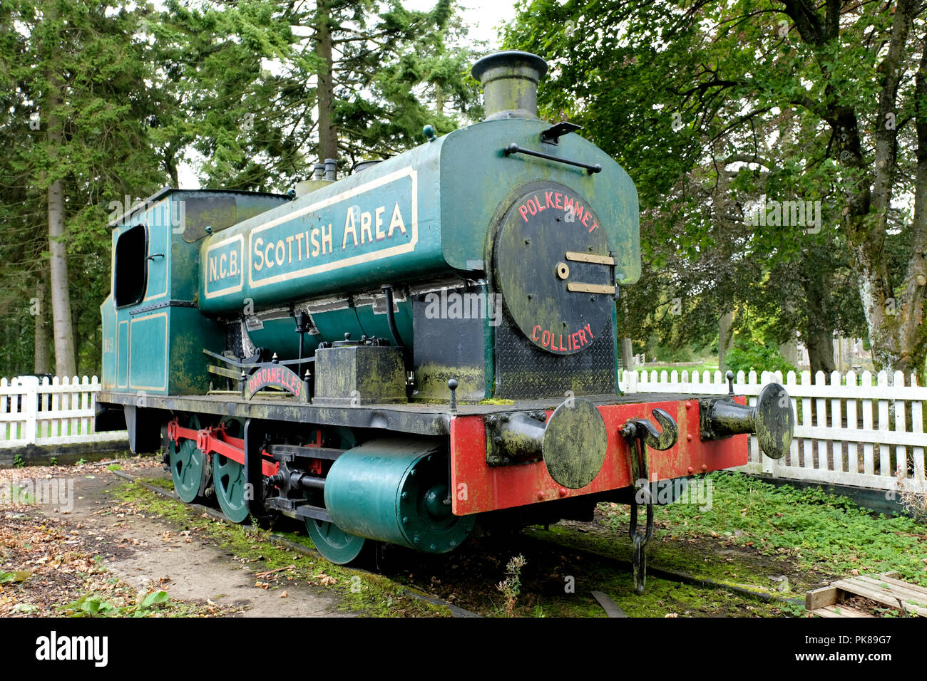 The former NCB locomotive, the 1175 Dardanelles now on display in Polkemmet country park, near Whitburn, West Lothian. Stock Photo