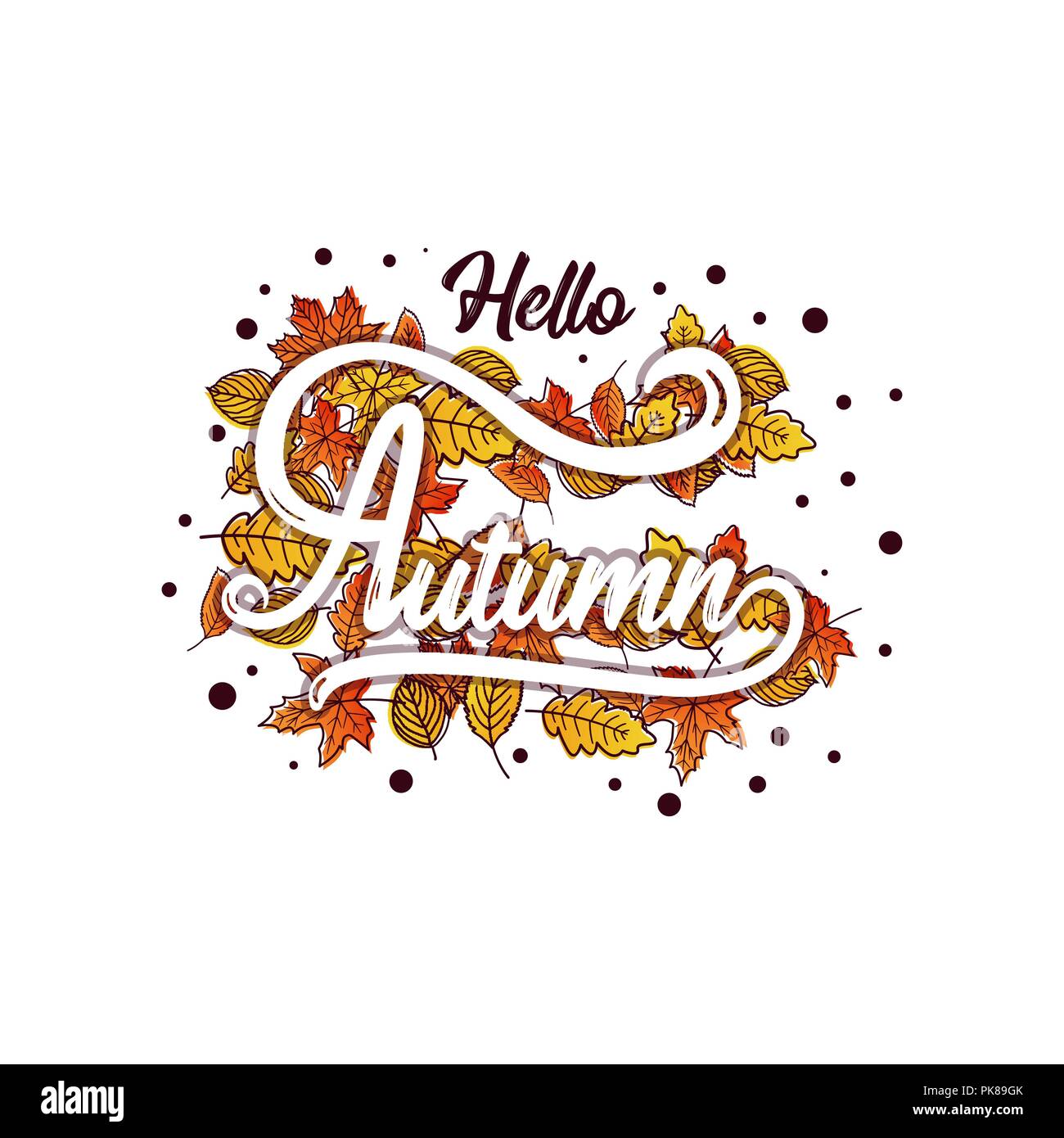 Autumn calligraphy banner. Autumn sale background layout decorate with ...