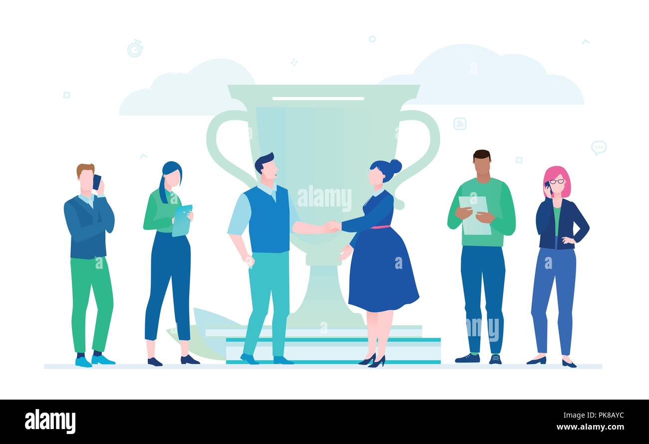 Business victory - flat design style illustration Stock Vector