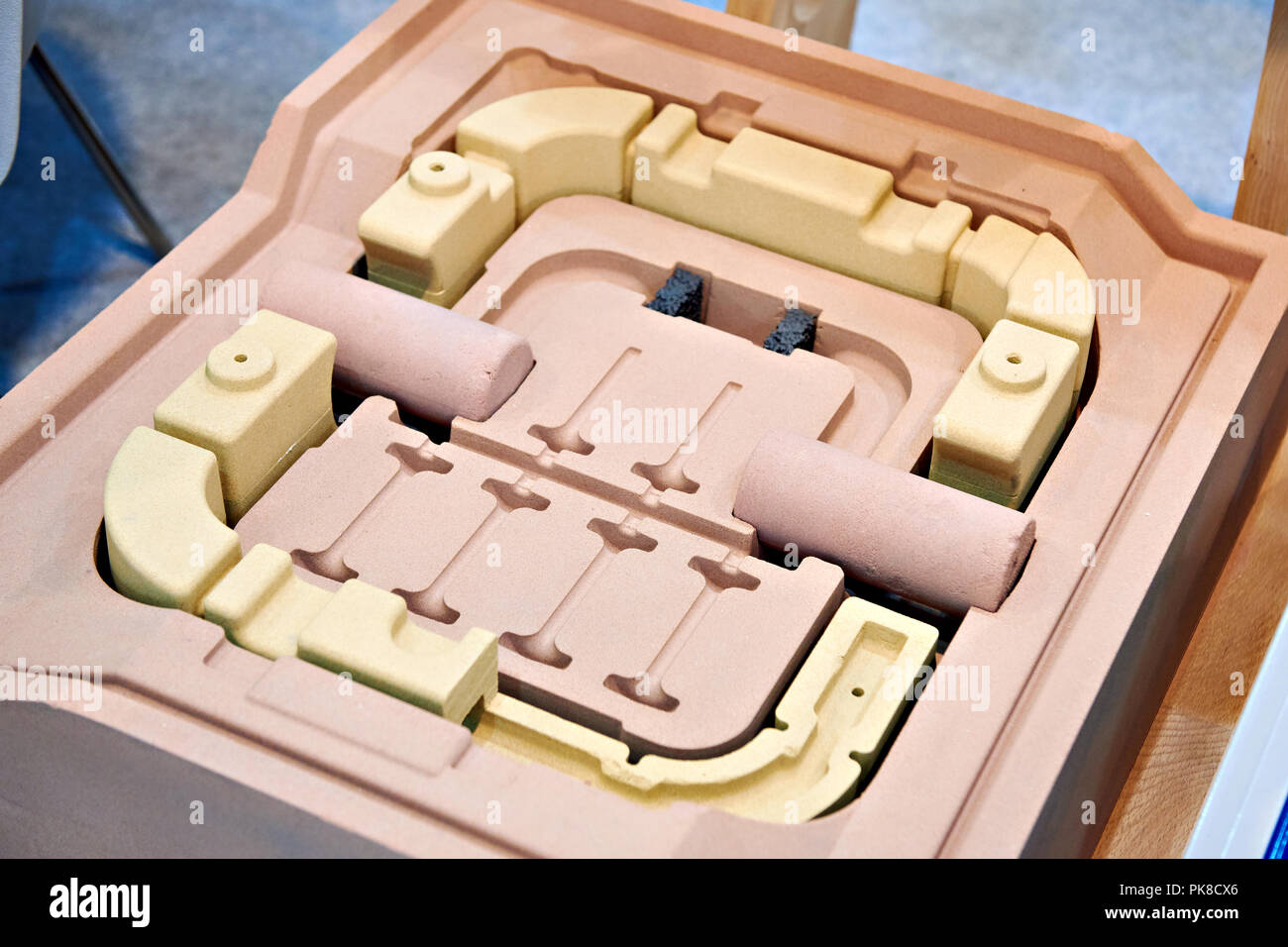 Forms for casting engine parts closeup Stock Photo Alamy