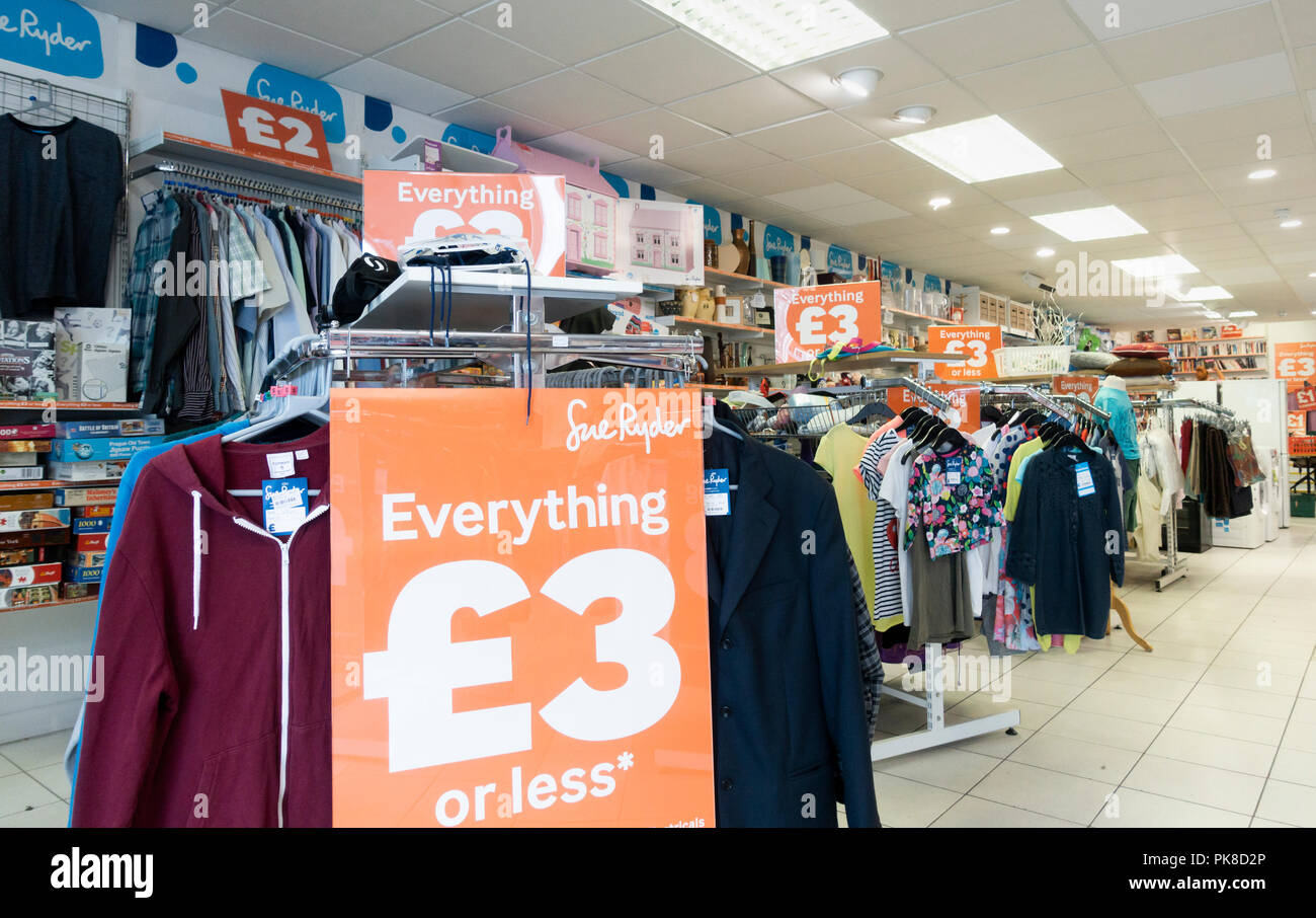 Sue Ryder charity shop in Stockton on Tees, north east England. United Kingdom Stock Photo