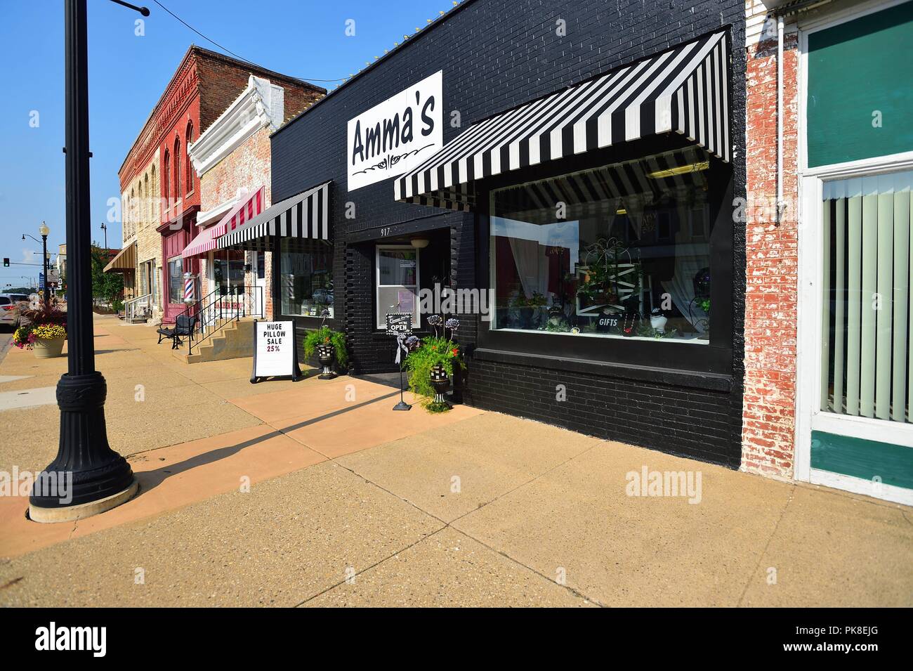 The main street in historic Mansfield, Ohio, USA is a typical