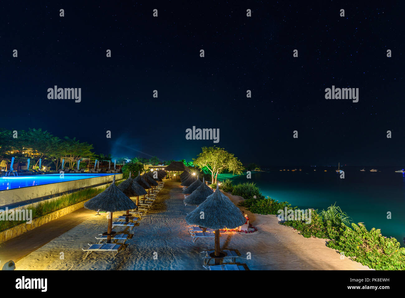 Nightsky in Zanzibar resort Stock Photo Alamy