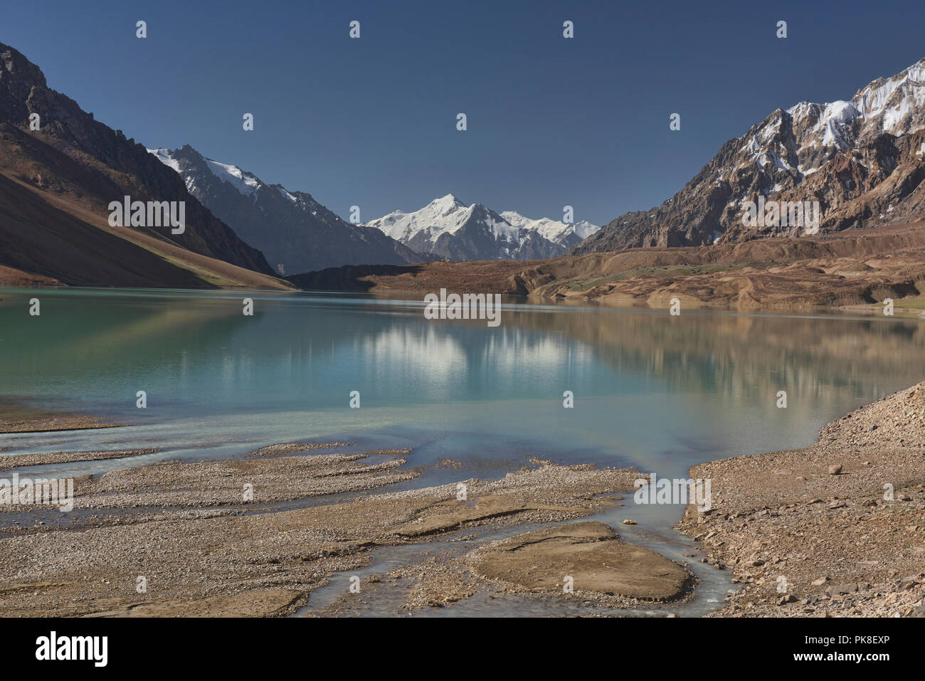 Beautiful Khafrazdara Lake, Tajik National Park, Tajikistan. Stock Photo