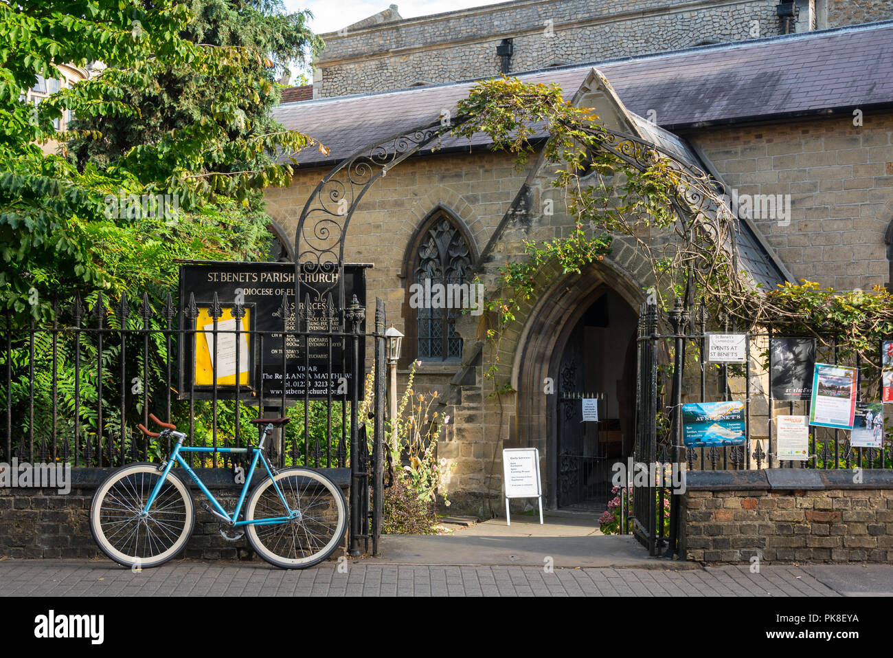 Entrance of St Benet's Church Cambridge Stock Photo