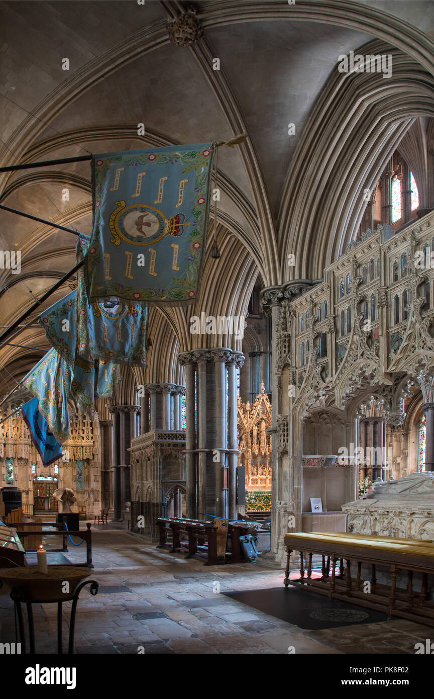 The north east Presbytery aisle of Ely Cathedral Stock Photo