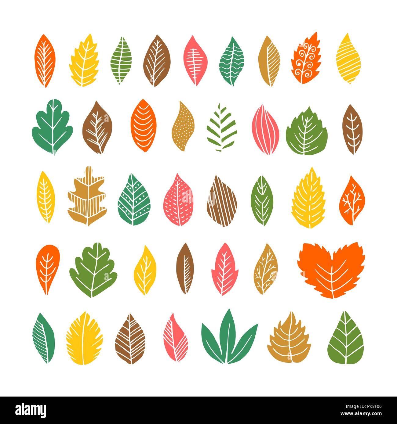 Elegant and beautiful autumn leaves and elements. Bright images for Thanksgiving Day Stock Vector