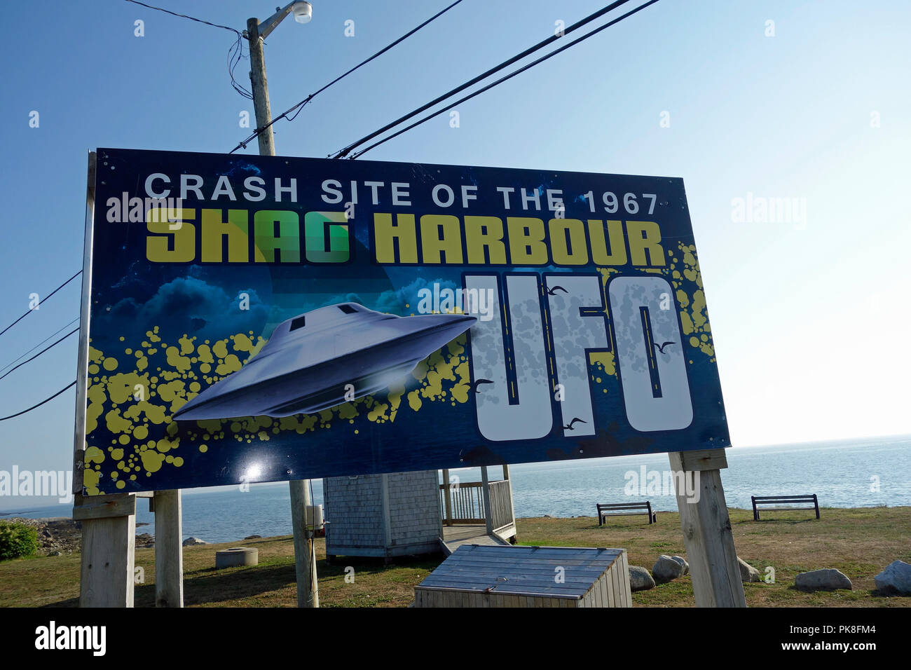 site of the 1967 UFO flying saucer space ship crash at Shag Harbour, Nova Scotia Stock Photo