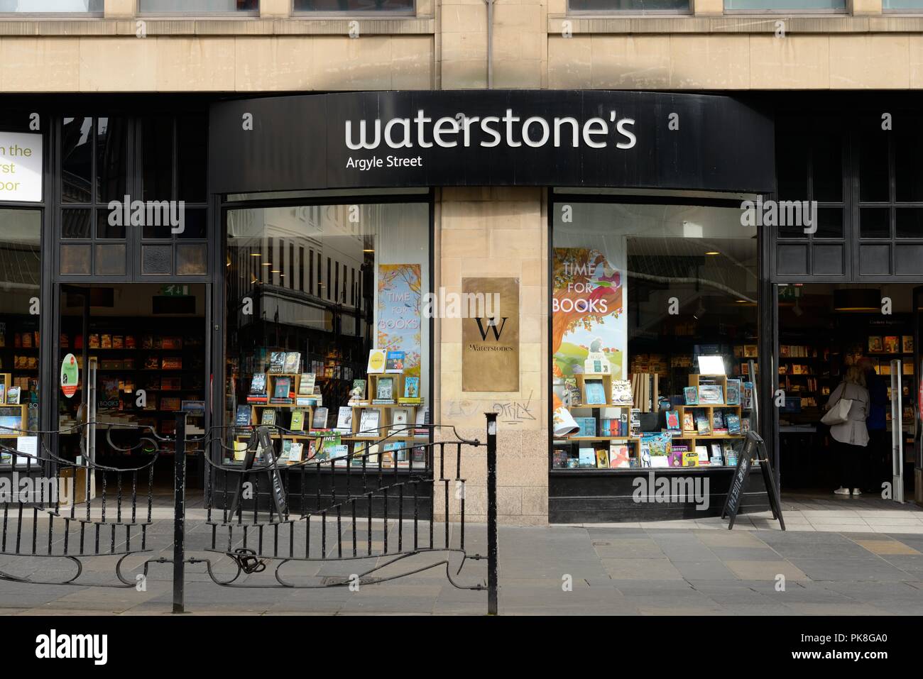 Frontage to Waterstone's book store on Argyle Street, Glasgow, Scotland