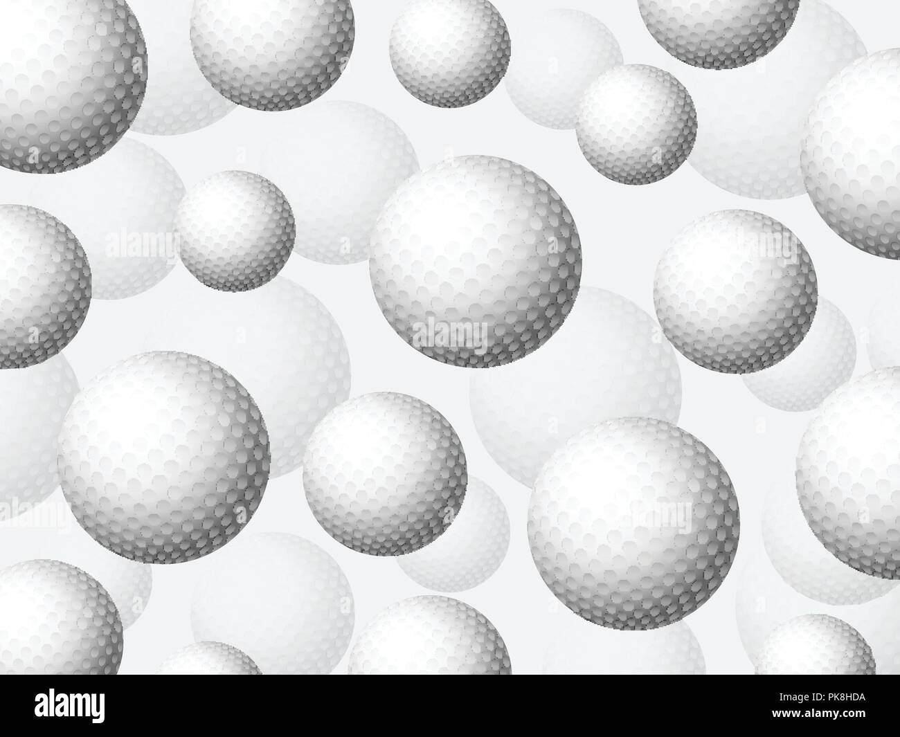 Seamless golf balls pattern background. Vector illustration Stock