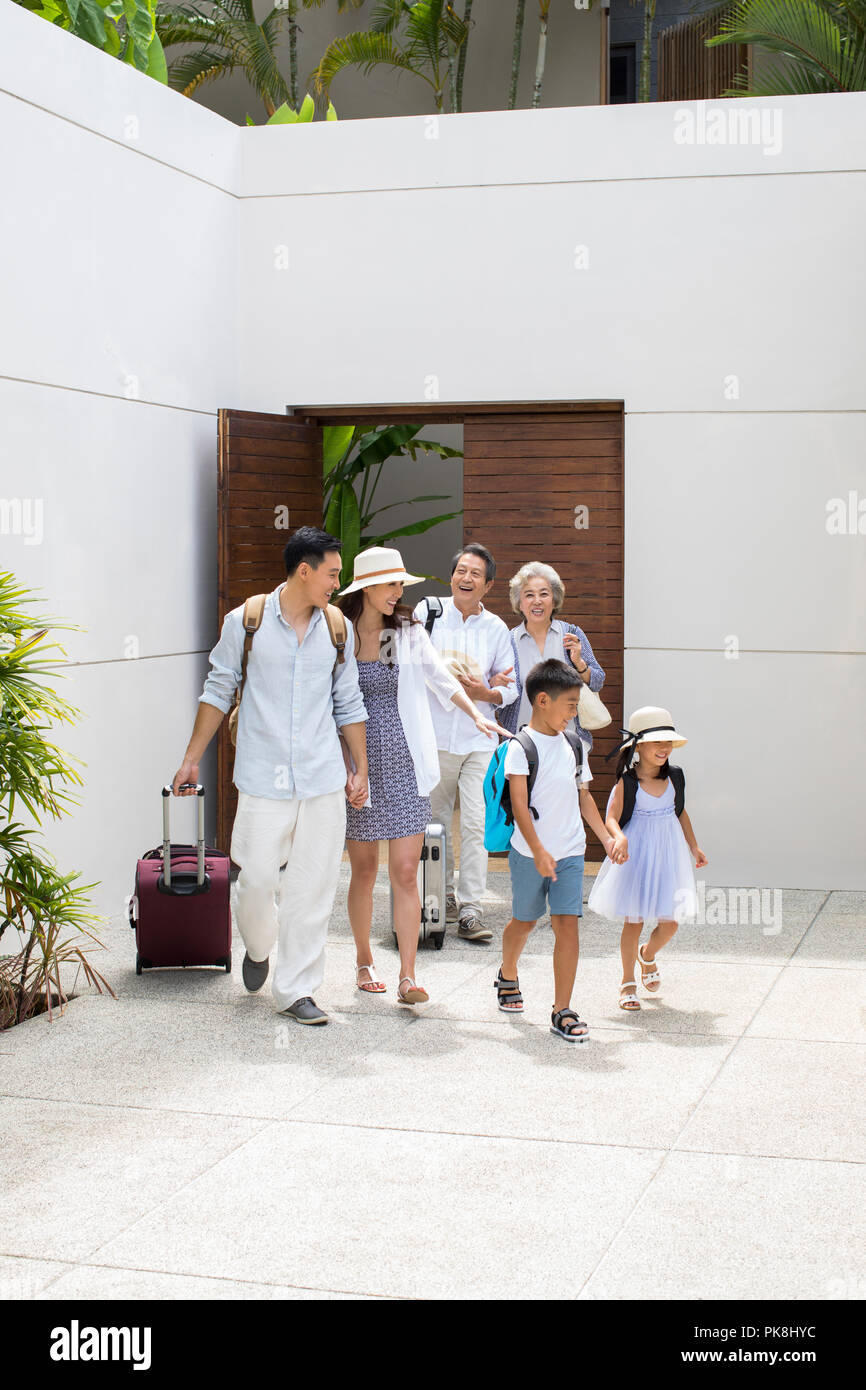 Happy family on vacation Stock Photo - Alamy