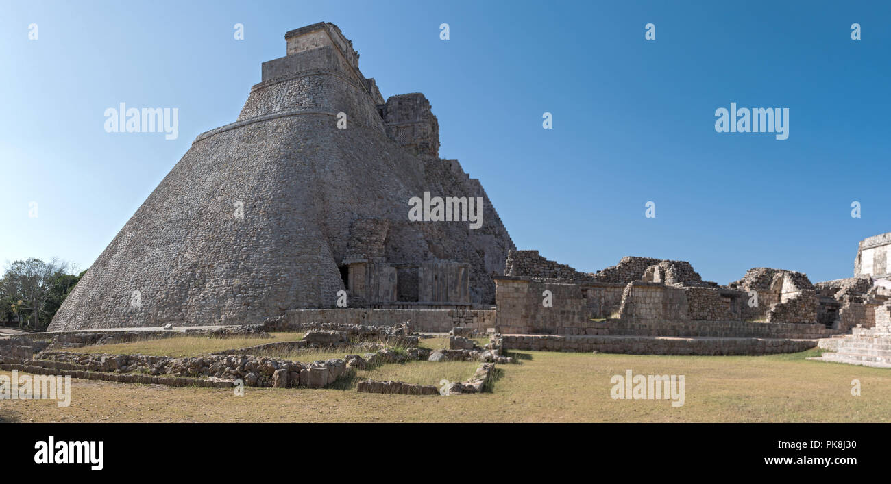 ruins of the ancient Mayan city Uxmal. UNESCO World Heritage Site, Yucatan, Mexico. Stock Photo