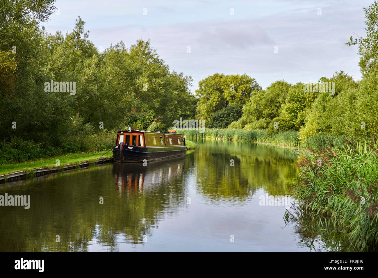 Black Prince hire boat Kerry moored near Tixell Wide, Great Haywood Stock Photo