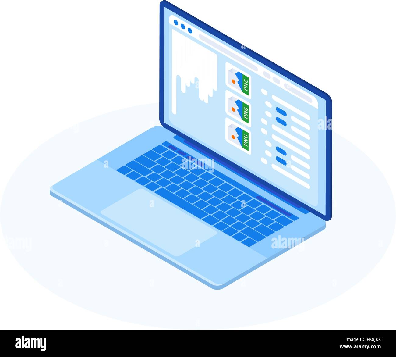 Isometric illustration of website coding process with computer ...