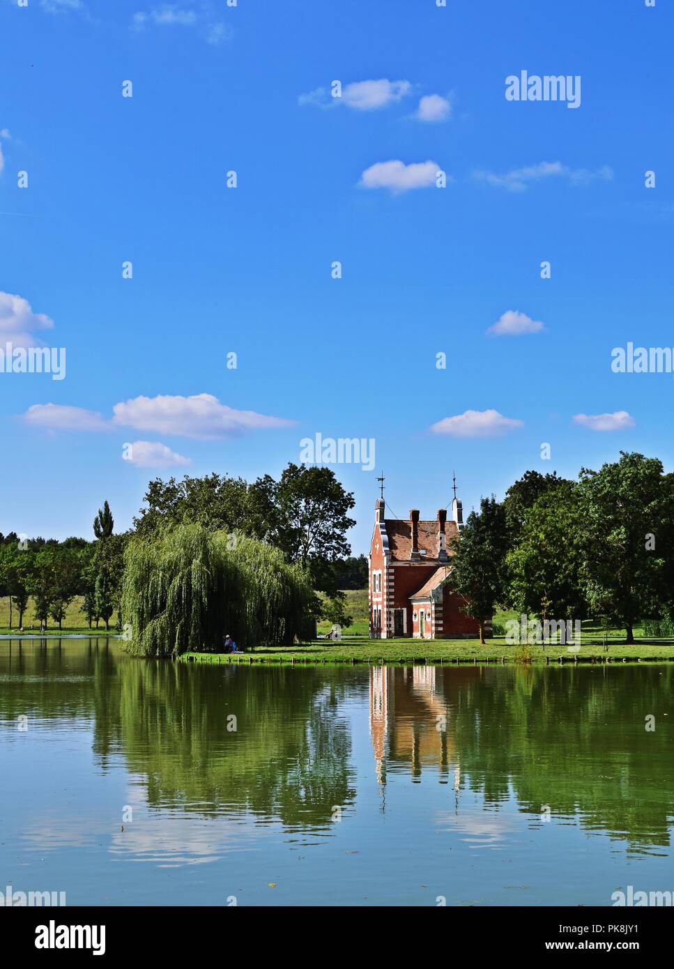So called 'Dutch Cottage' at Festetics Palace park in Dég, Hungary Stock Photo