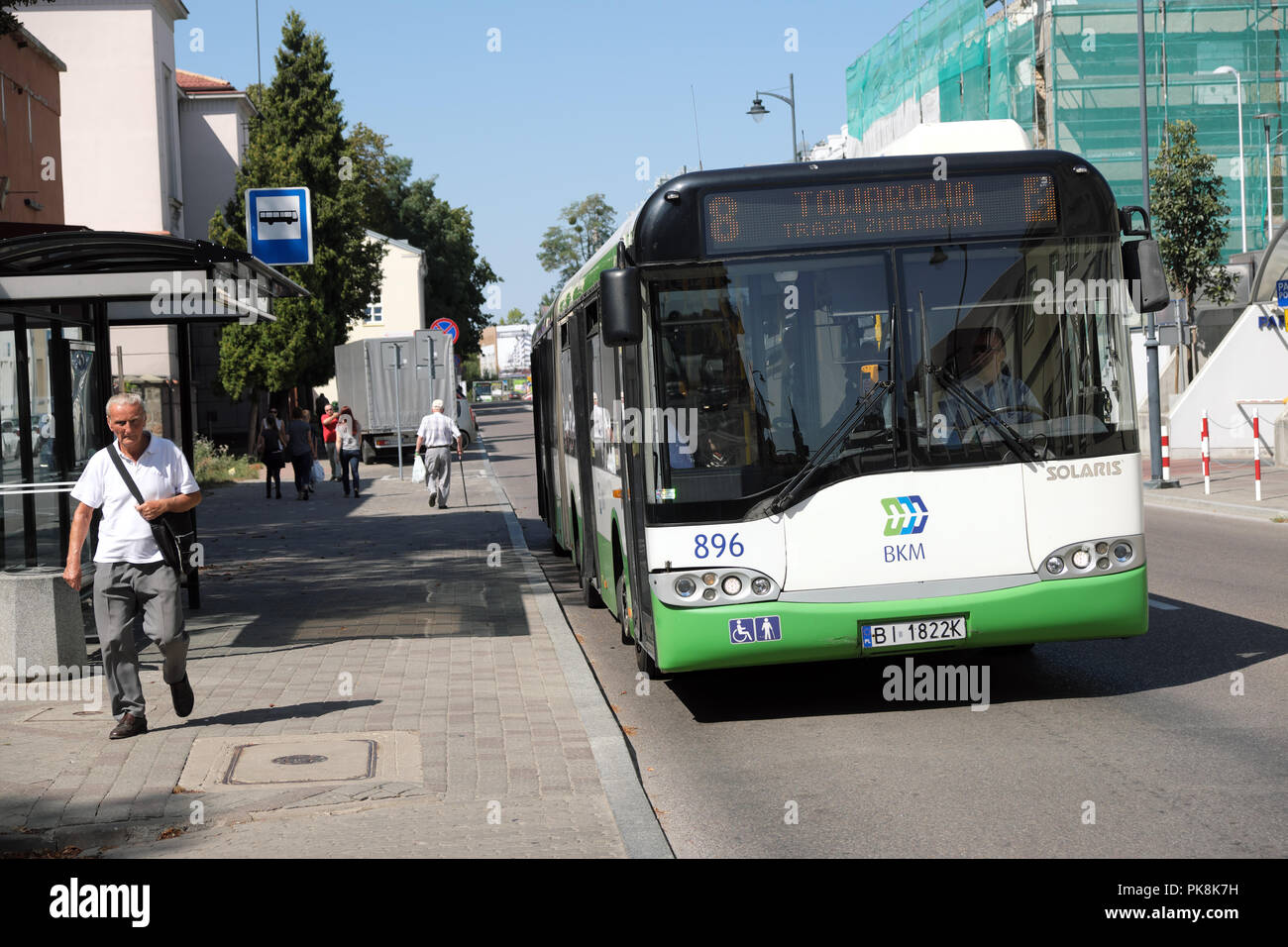 Bialystok Poland local public transport bus service provided by BKM Stock Photo