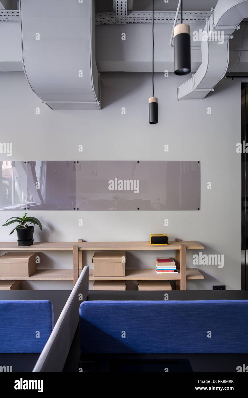 Office interior design yellow walls hires stock photography and images