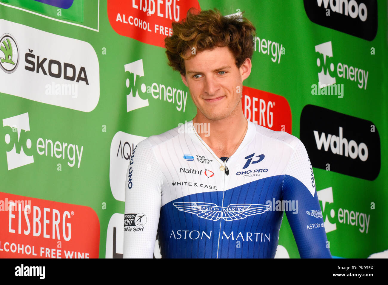 Chris Latham of One Pro Cycling at the OVO Energy Tour of Britain cycle race, Stage 8, London, UK. Christopher Latham Stock Photo