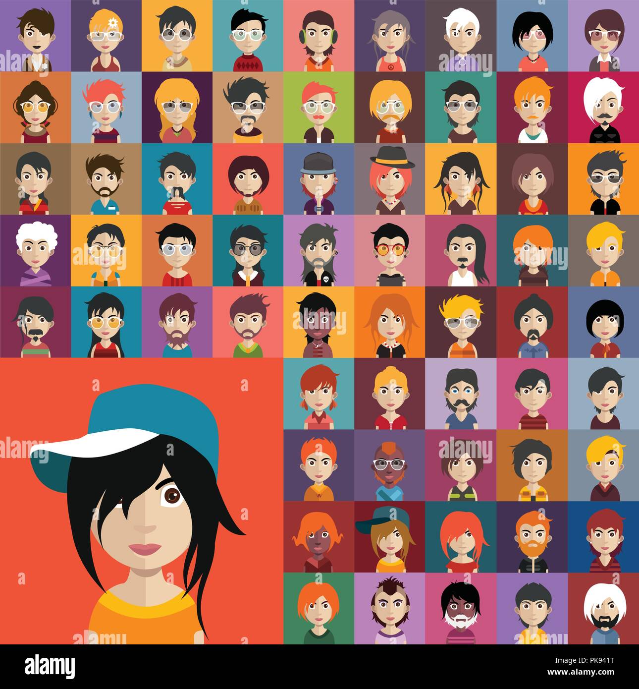 Set of people icons with faces Stock Vector Image & Art - Alamy