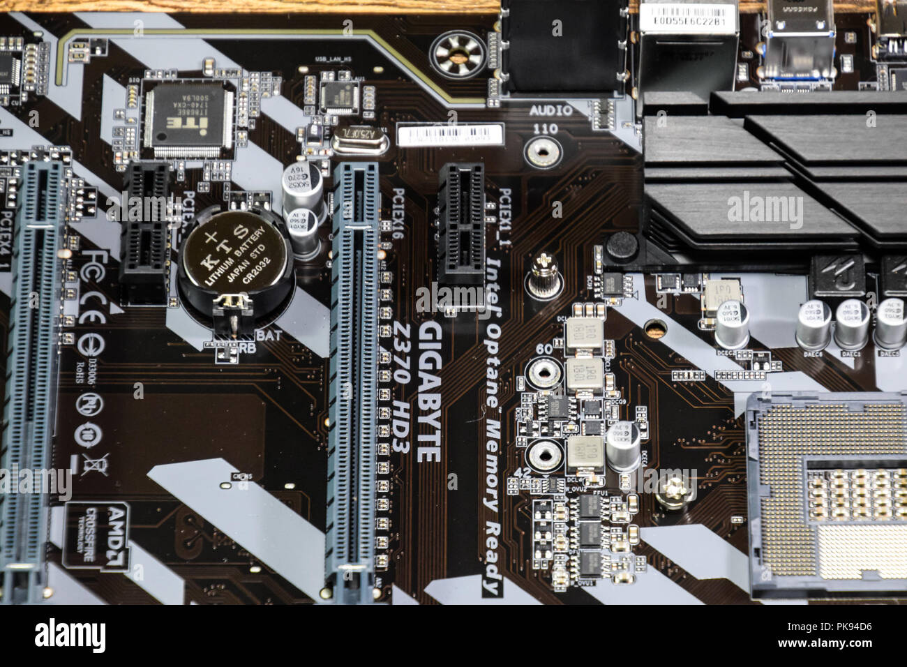 Motherboard Gigabit for the processor Intel. Stock Photo