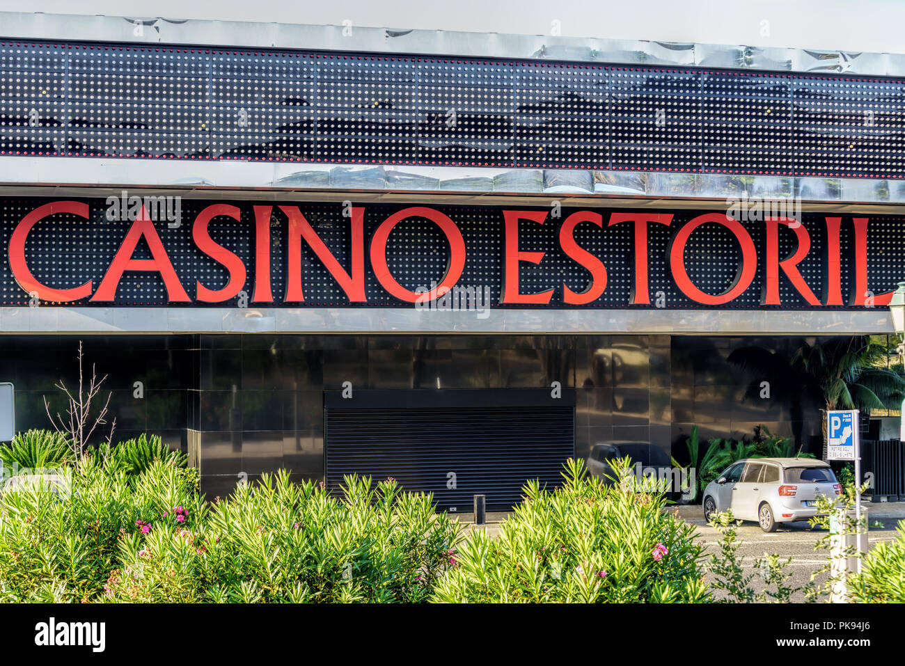 Facade of the Casino Estoril in Estoril city, just outside of Lisbon. One of the largest casinos in Europe Stock Photo
