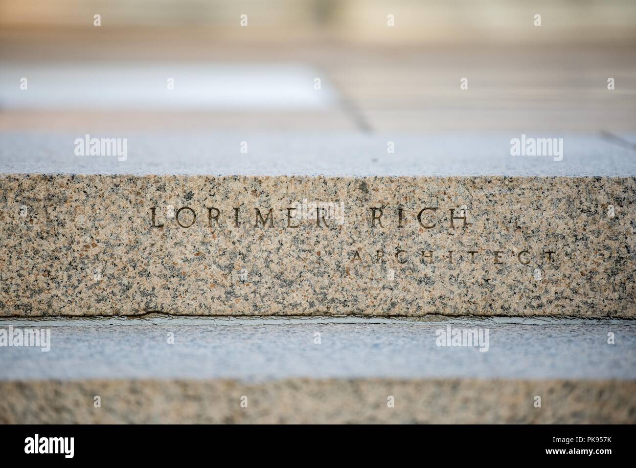 Close up of an engraving on the steps of the Tomb of the Unknown