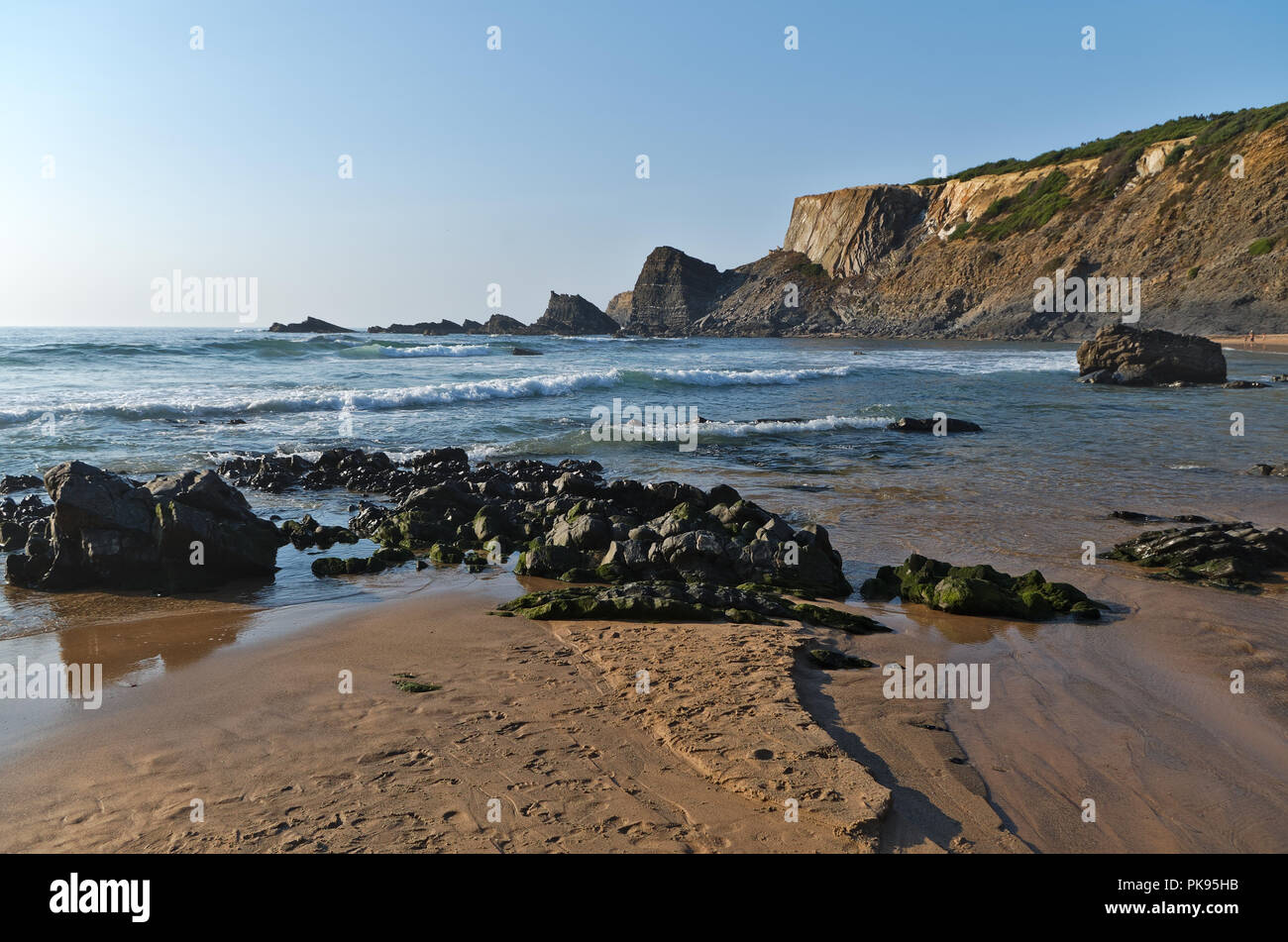 Amalia beach in Southwest Alentejo. Portugal Stock Photo