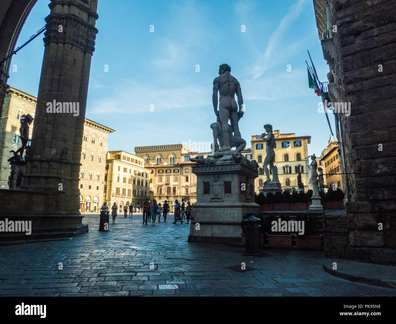 Artwork in Piazza della Signoria in Florence, Tuscany, Italy Stock Photo