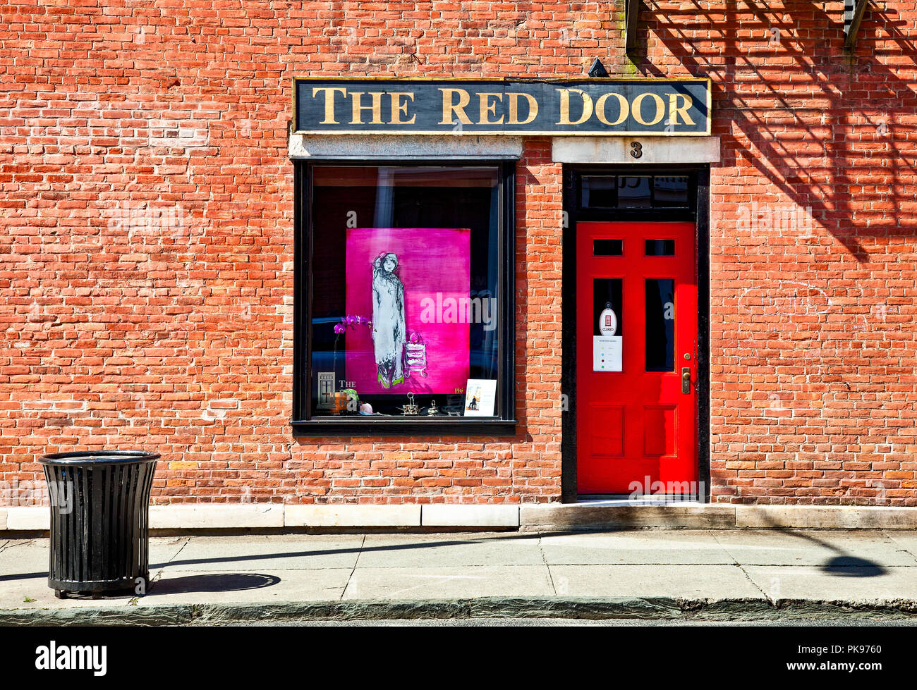 Red Door, a business in Great Barrington, MA Stock Photo