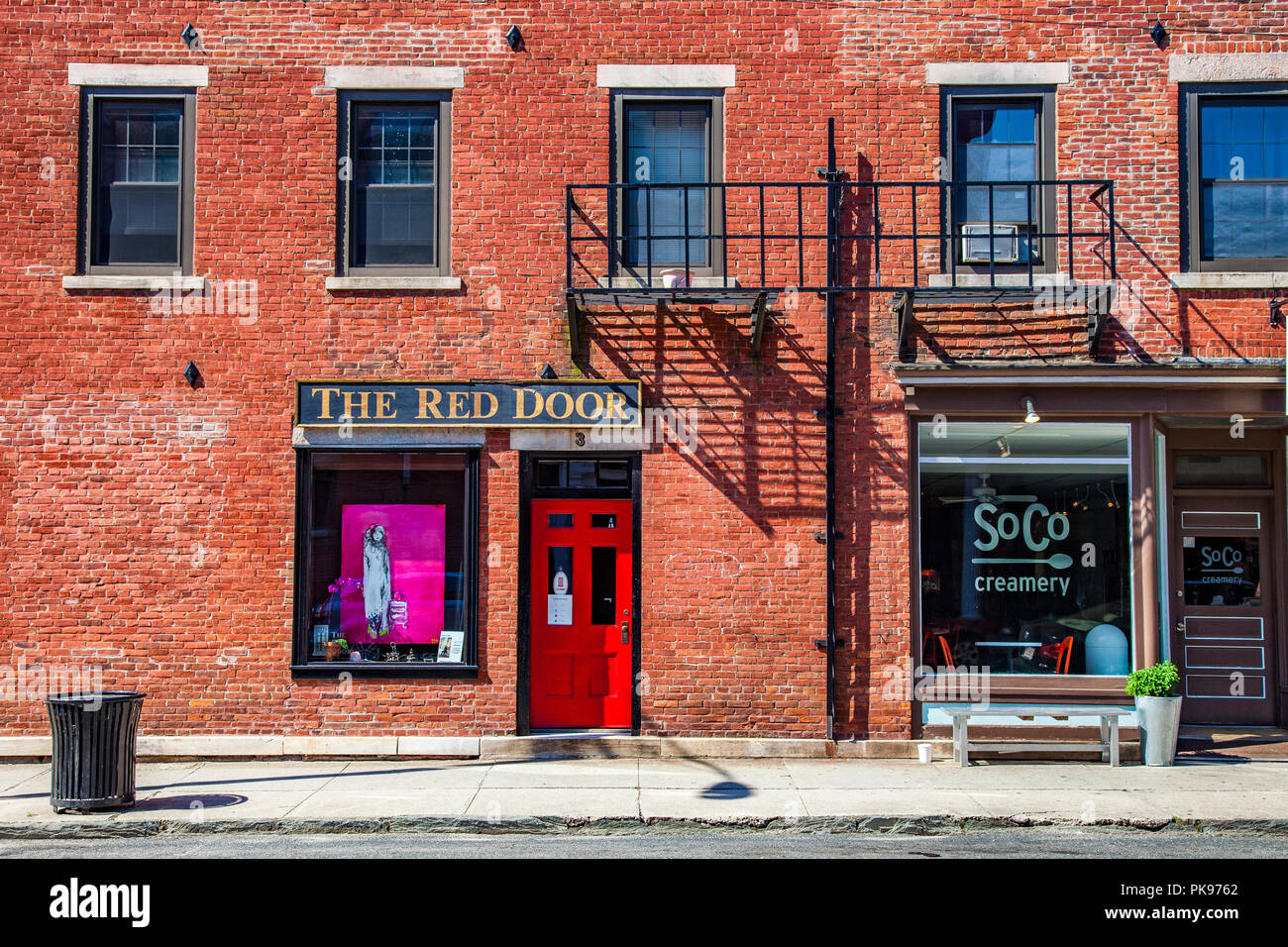 Red Door, a business in Great Barrington, MA Stock Photo