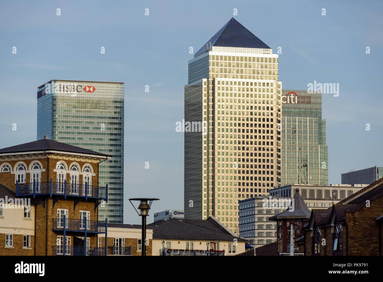 Canary Wharf skyscrapers, London, England United Kingdom UK Stock Photo