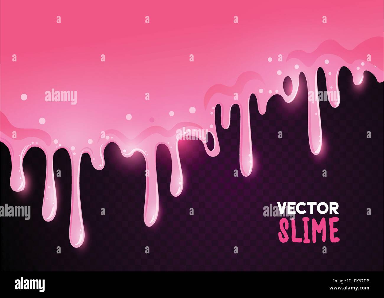 Sticky blue oozing Pink slime dripping texture background. Vector illustration Stock Vector