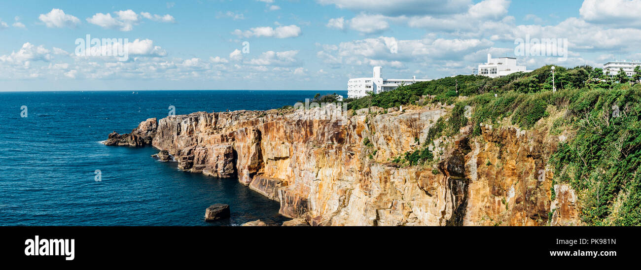 Sandanbeki cliffs at Wakayama's famous Shirahama Beach. Stock Photo