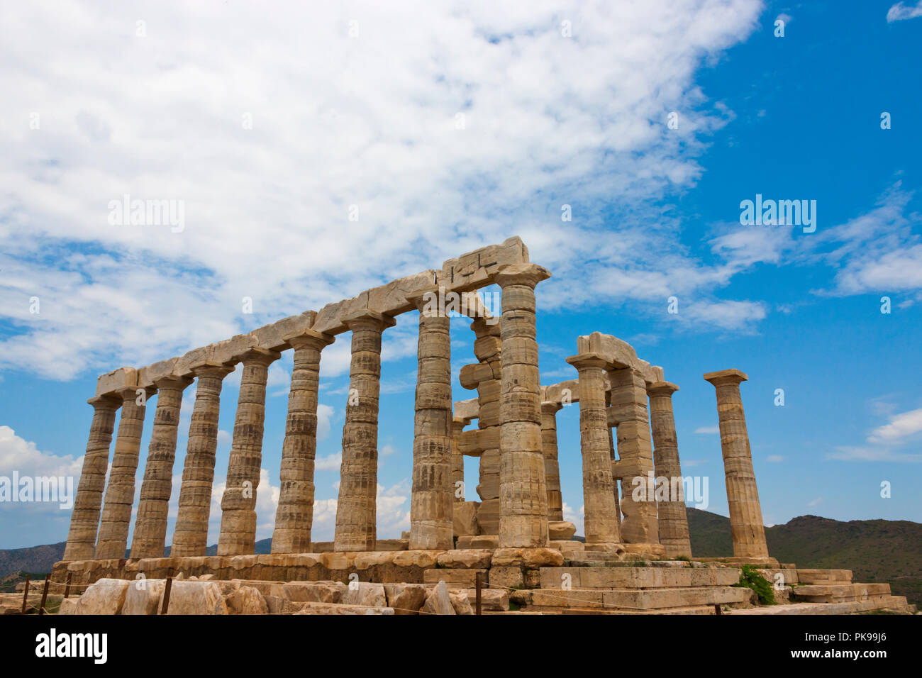 Temple of Poseidon, Cape Sounion, Greece Stock Photo