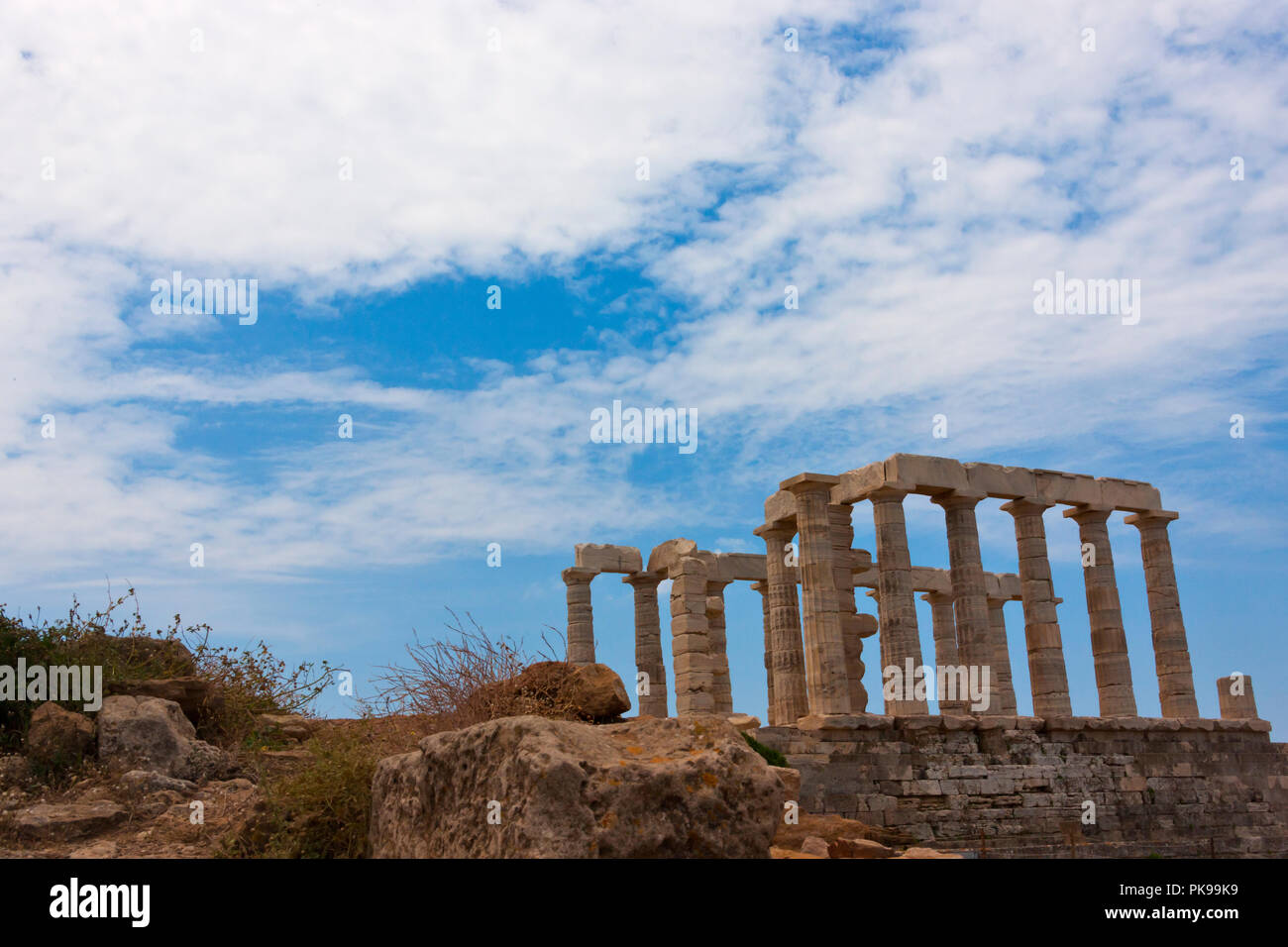 Temple of Poseidon, Cape Sounion, Greece Stock Photo
