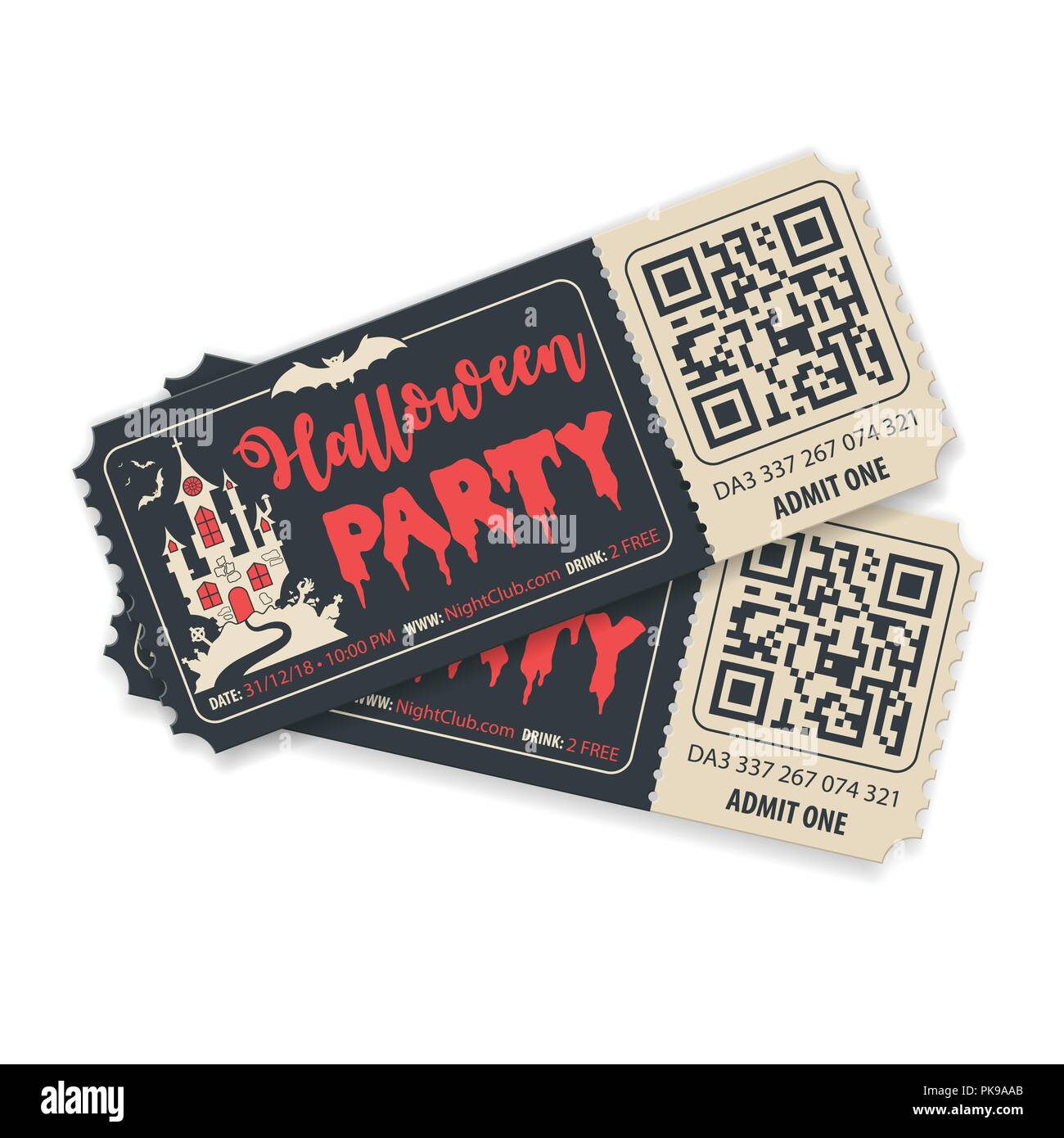 Halloween party ticket invitation hires stock photography and images