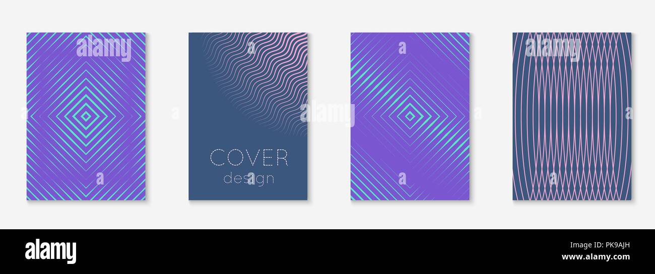 Minimalistic cover template set with gradients Stock Vector