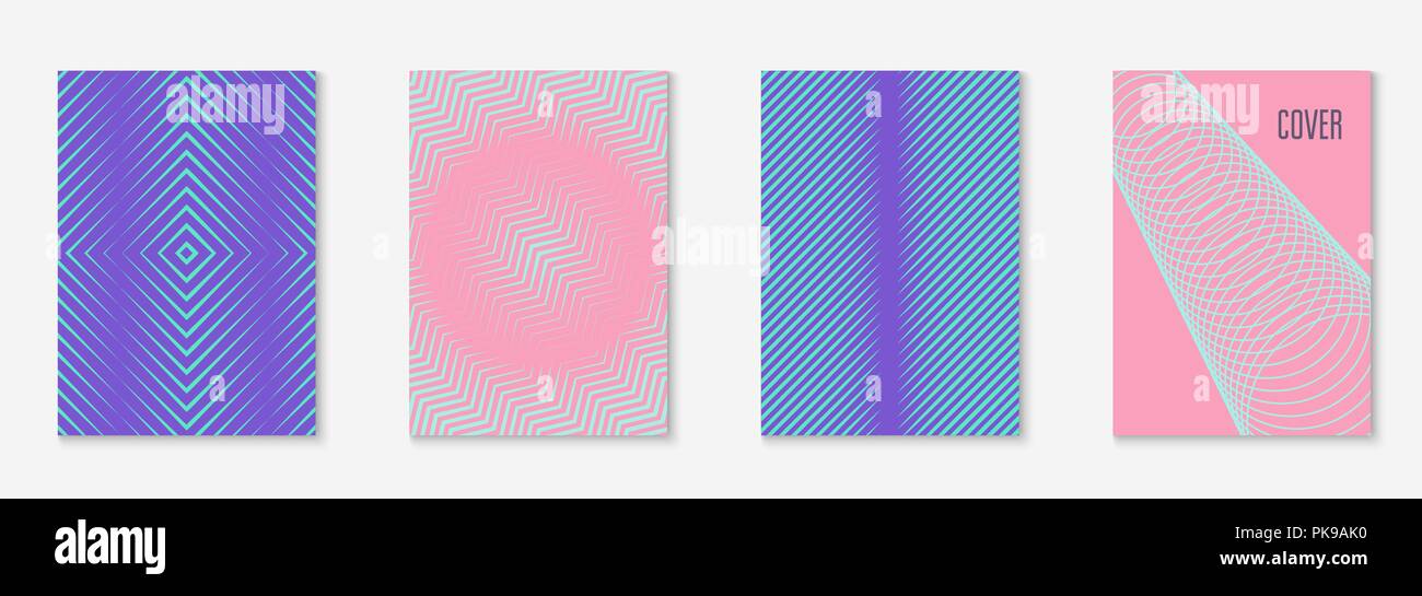 Minimalistic cover template set with gradients Stock Vector
