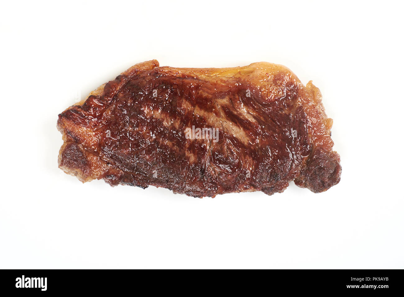 Grilled beef meat isolated over white background. Stock Photo