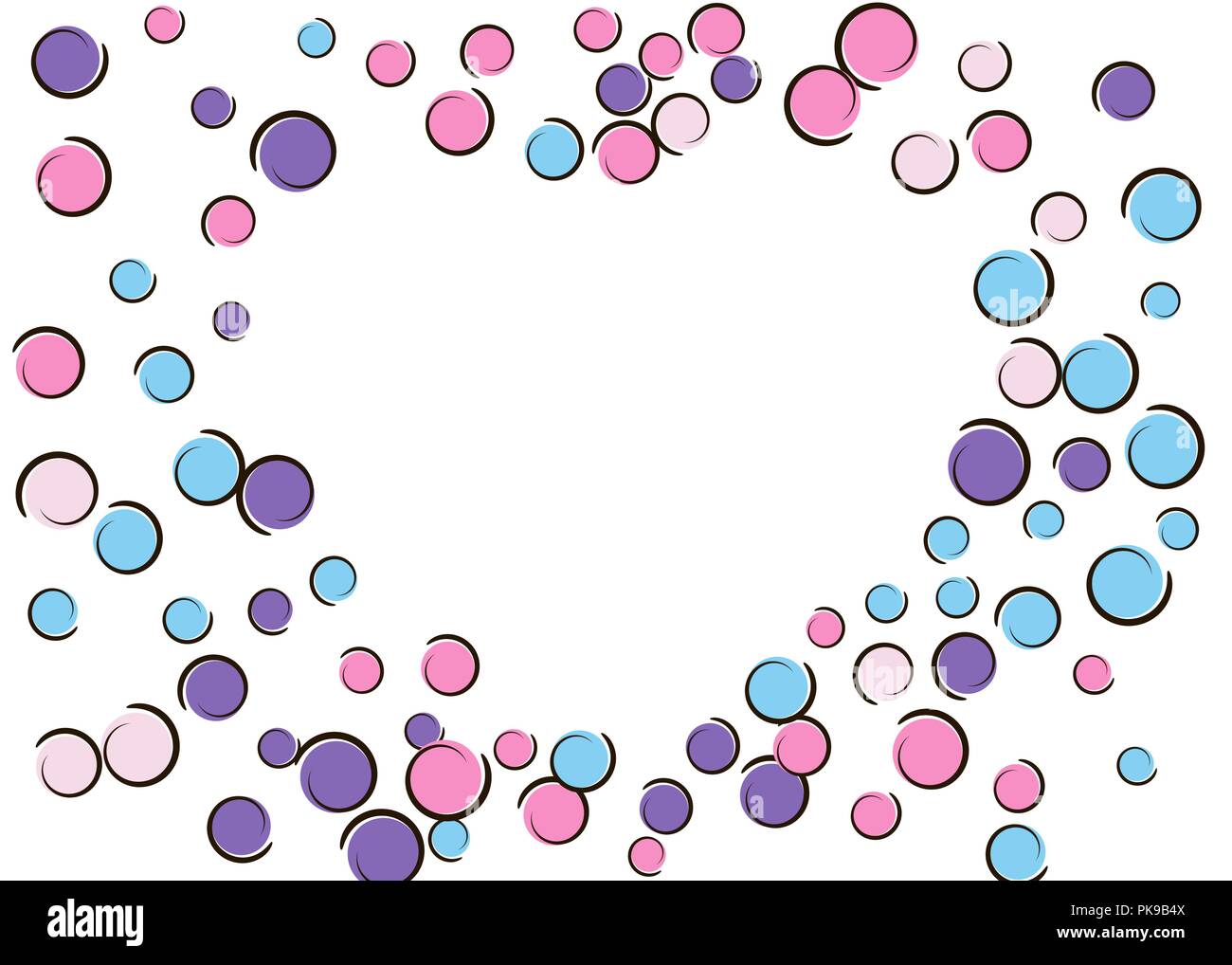 Heart dots frame with pop art confetti background. Stock Vector
