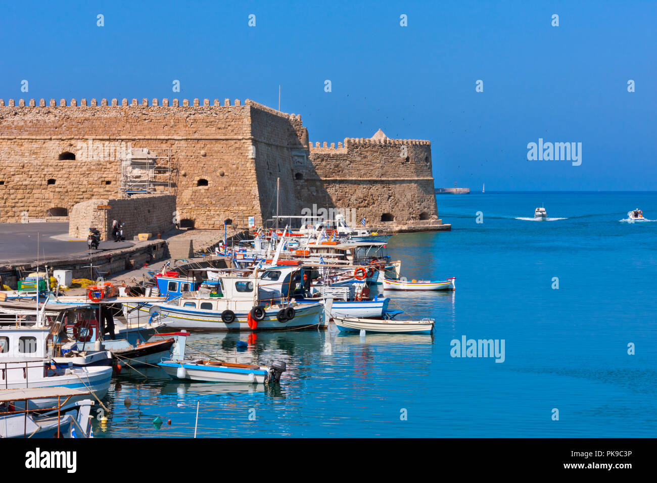 Castello a Mare (Koules Fortress) in the harbor of Heraklion, Crete Island, Greece Stock Photo
