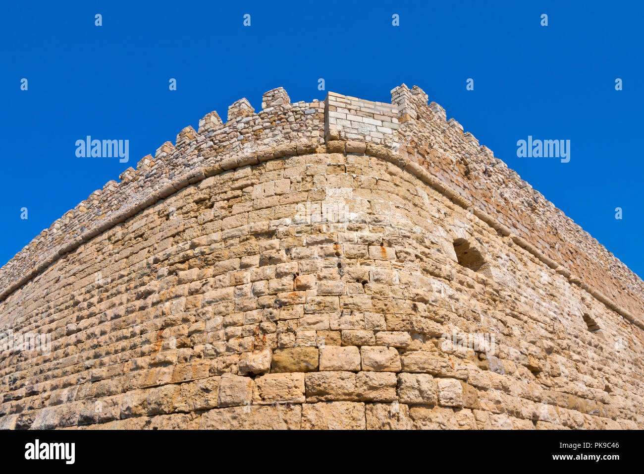 Old wall of Castello a Mare (Koules Fortress),  Heraklion, Crete Island, Greece Stock Photo