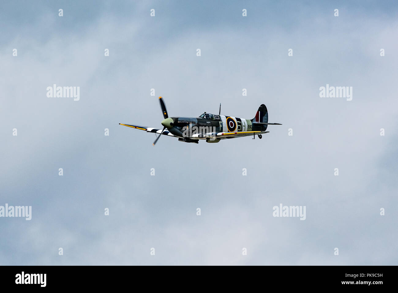 Mk Vb Spitfire AB910 of the Battle of Britain Memorial Flight during a flying display Stock Photo