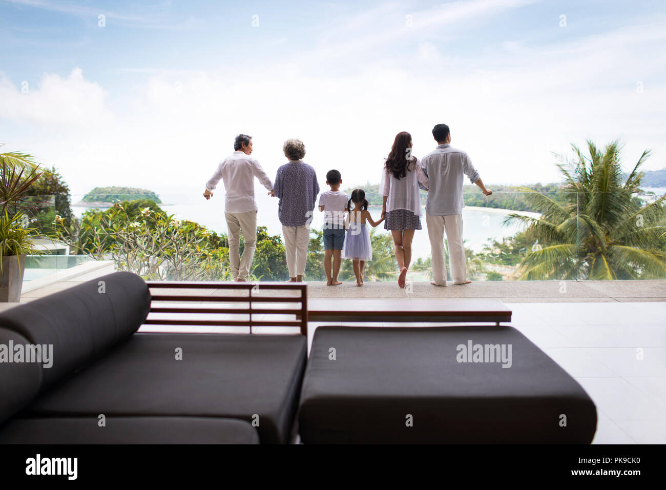 Happy family on vacation Stock Photo - Alamy